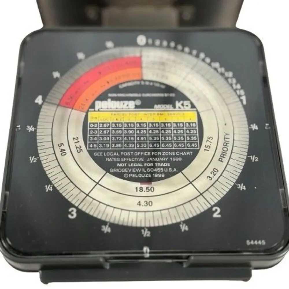 Pelouze Model K5 Tabletop Mechanical Postal Scale Capacity 1/2 oz to 5 lb Works